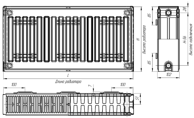 Стальные панельные радиаторы "Лидея" тип 22