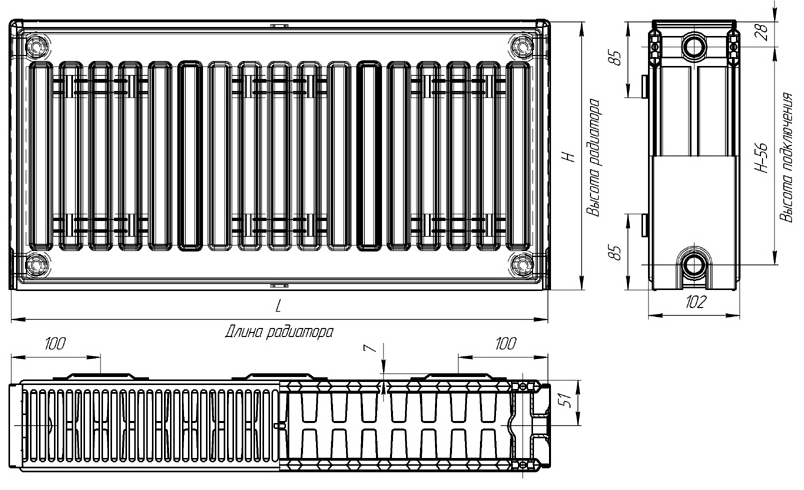 Стальные панельные радиаторы "Лидея" тип 33