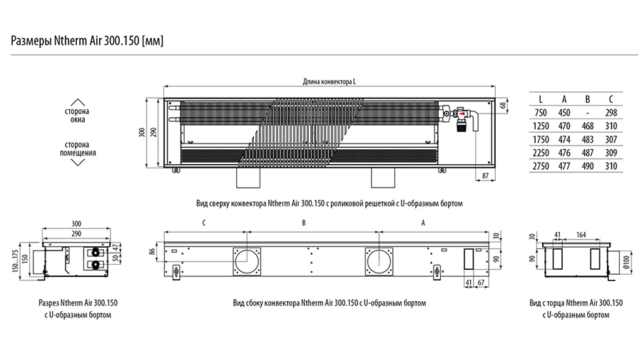 Размеры Ntherm Air 300.150 [мм]